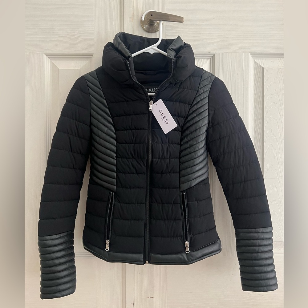 NWT Guess Women’s Black Puffer Jacket “Aurora” jacket XS